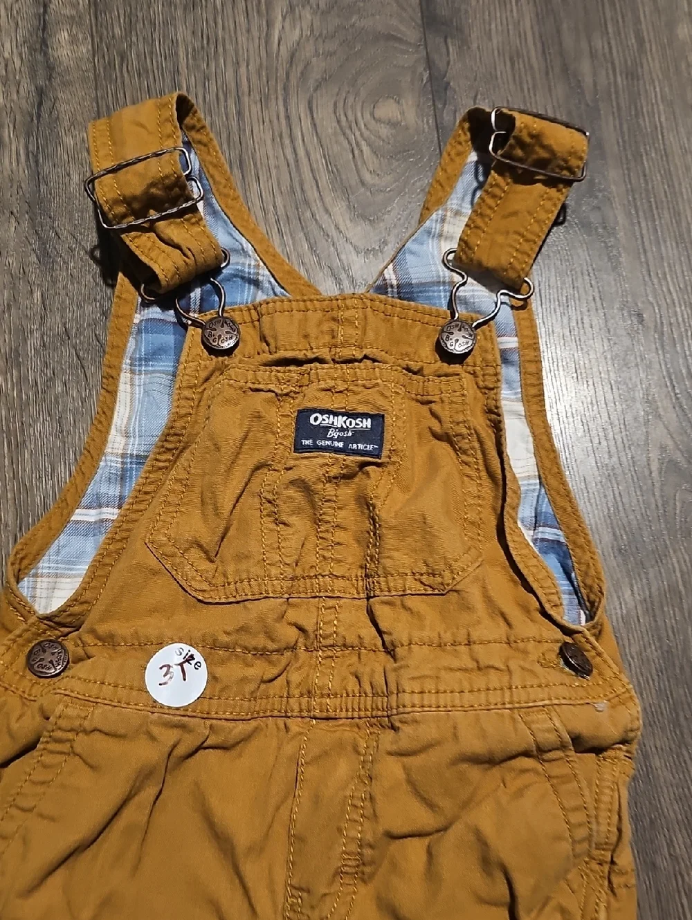 OshKosh B'gosh Kids' Mustard Brown Overalls Lined Size 3t Boy Girl